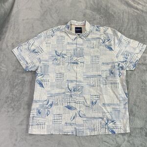Tommy Bahama Silk Shirt Mens XLX Limited Edition Island Modern Fit Geometric